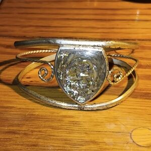 Vintage Sterling And Abalone Bracelet